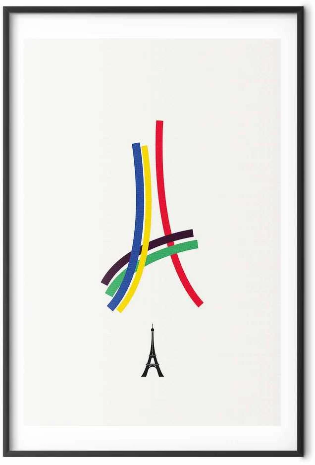 Artgeist Plakatas - Eiffel Tower - Colored Graphic - Abstraction