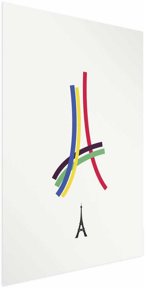 Artgeist Plakatas - Eiffel Tower - Colored Graphic - Abstraction
