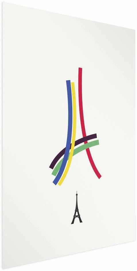 Artgeist Plakatas - Eiffel Tower - Colored Graphic - Abstraction