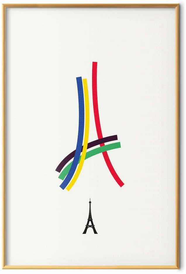 Artgeist Plakatas - Eiffel Tower - Colored Graphic - Abstraction