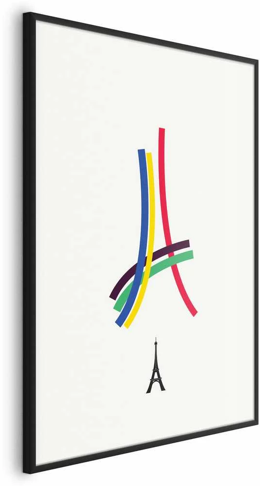 Artgeist Plakatas - Eiffel Tower - Colored Graphic - Abstraction