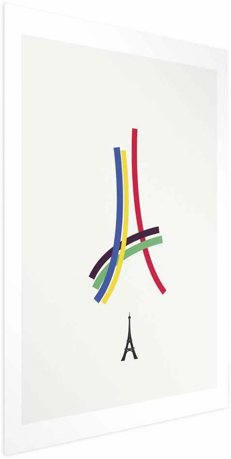 Artgeist Plakatas - Eiffel Tower - Colored Graphic - Abstraction