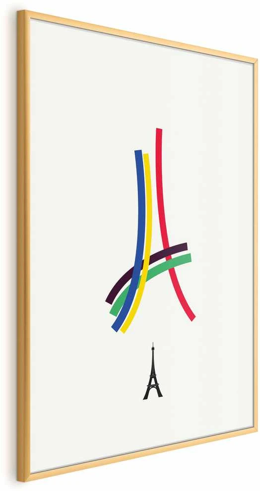 Artgeist Plakatas - Eiffel Tower - Colored Graphic - Abstraction
