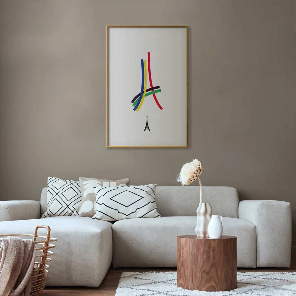Artgeist Plakatas - Eiffel Tower - Colored Graphic - Abstraction