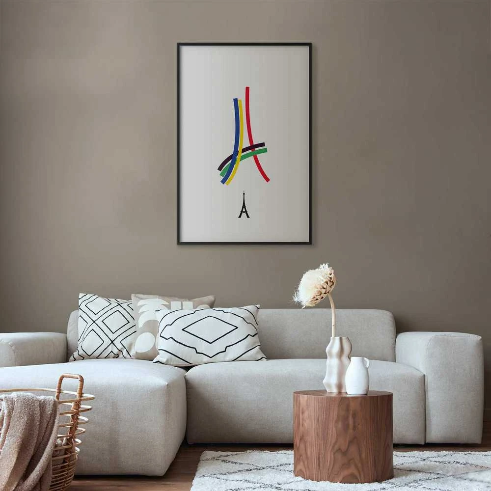 Artgeist Plakatas - Eiffel Tower - Colored Graphic - Abstraction