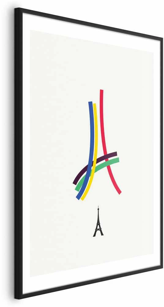 Artgeist Plakatas - Eiffel Tower - Colored Graphic - Abstraction