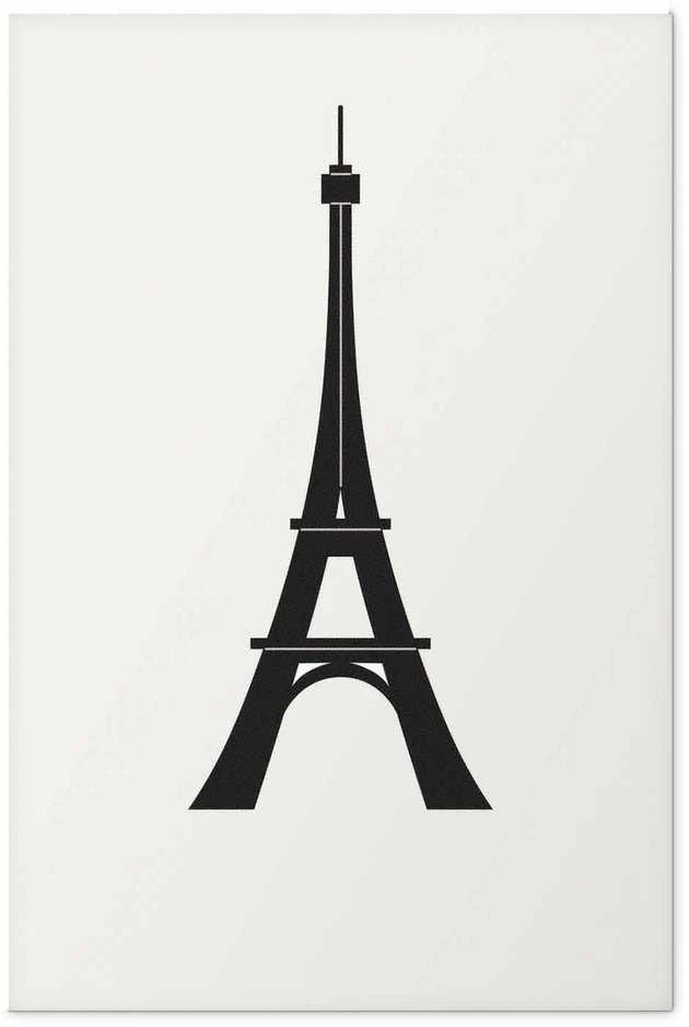 Artgeist Plakatas - Eiffel Tower Simple Juodas-and-Baltas Graphic