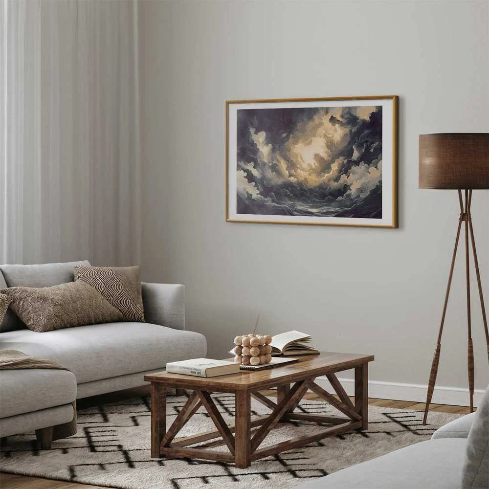 Artgeist Plakatas - Epic Play of Light: The Sun Battling for Dominance Over the Clouds