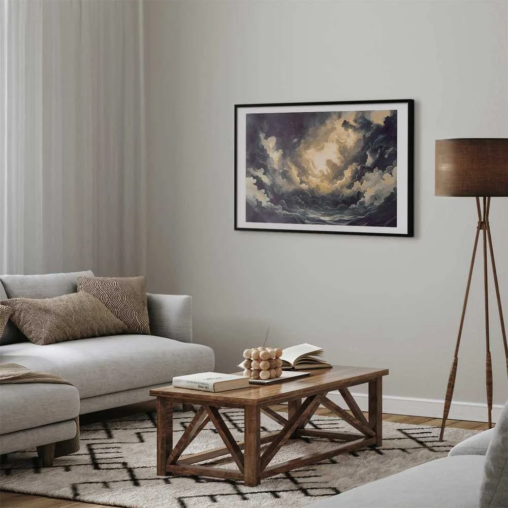 Artgeist Plakatas - Epic Play of Light: The Sun Battling for Dominance Over the Clouds