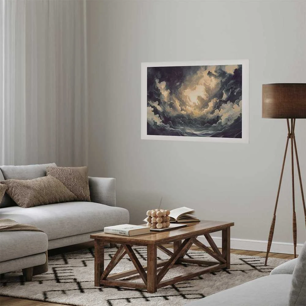 Artgeist Plakatas - Epic Play of Light: The Sun Battling for Dominance Over the Clouds