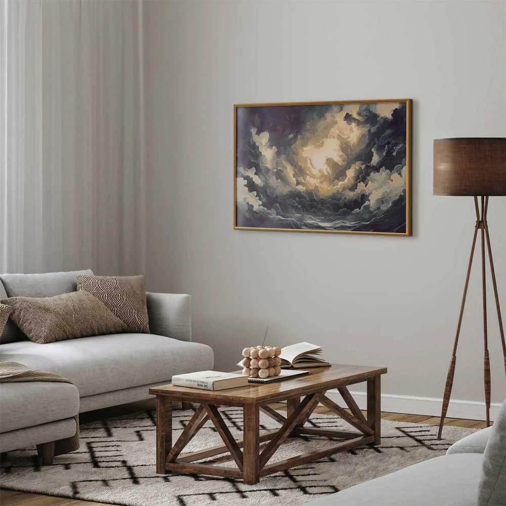 Artgeist Plakatas - Epic Play of Light: The Sun Battling for Dominance Over the Clouds