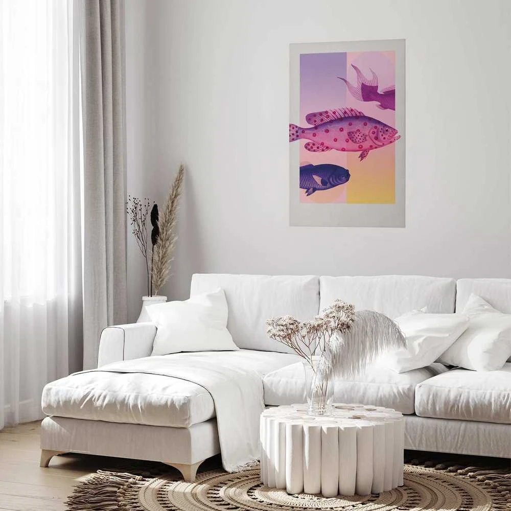 Artgeist Plakatas - Fantastic Fish - artistic illustration of fish on a colorful background