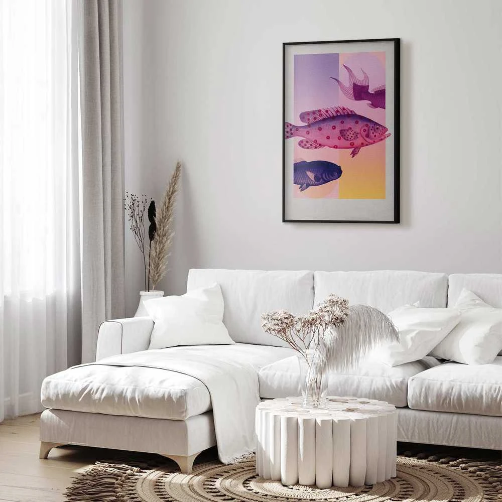 Artgeist Plakatas - Fantastic Fish - artistic illustration of fish on a colorful background