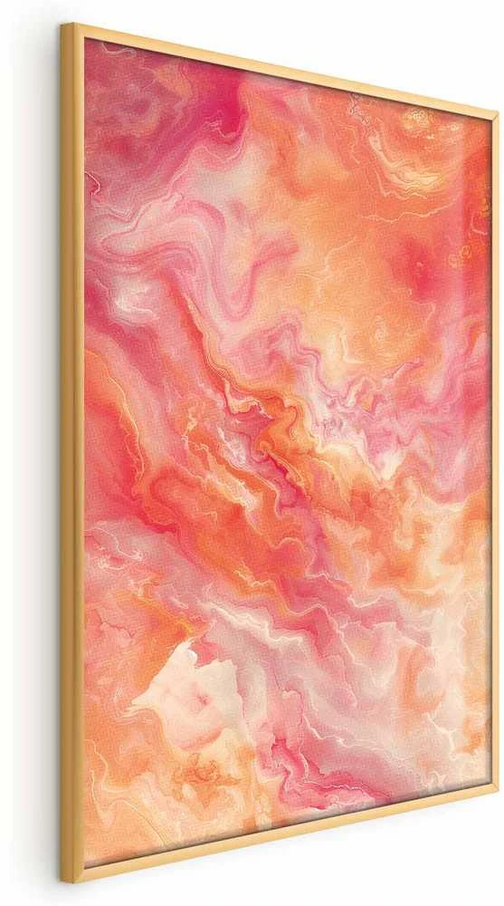 Artgeist Plakatas - Fiery Colors - dynamic shapes in fire and pink tones