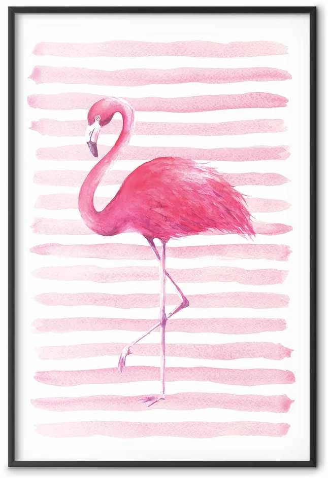 Artgeist Plakatas - Flamingo and Stripes