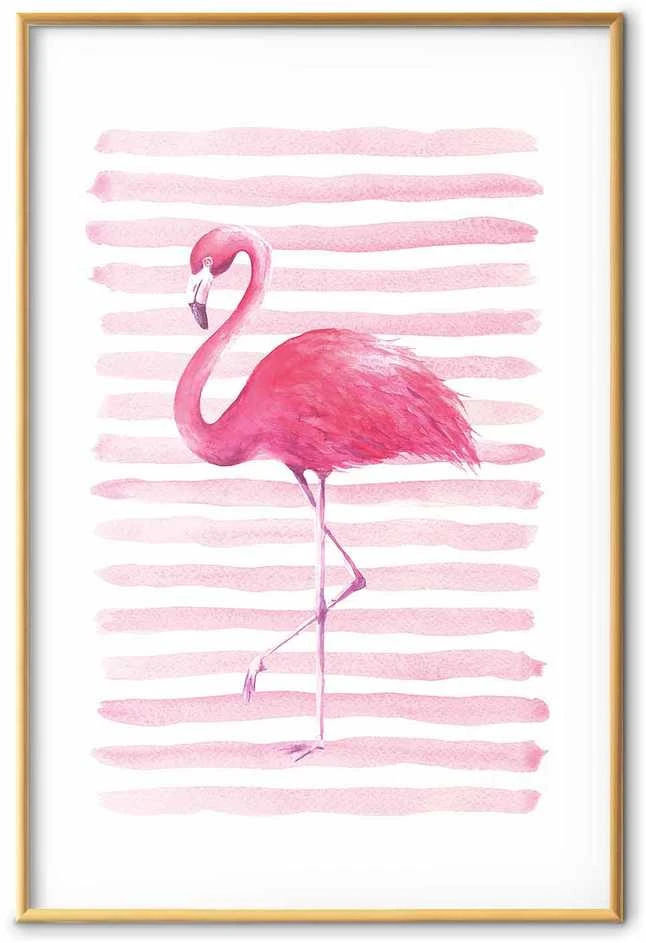 Artgeist Plakatas - Flamingo and Stripes