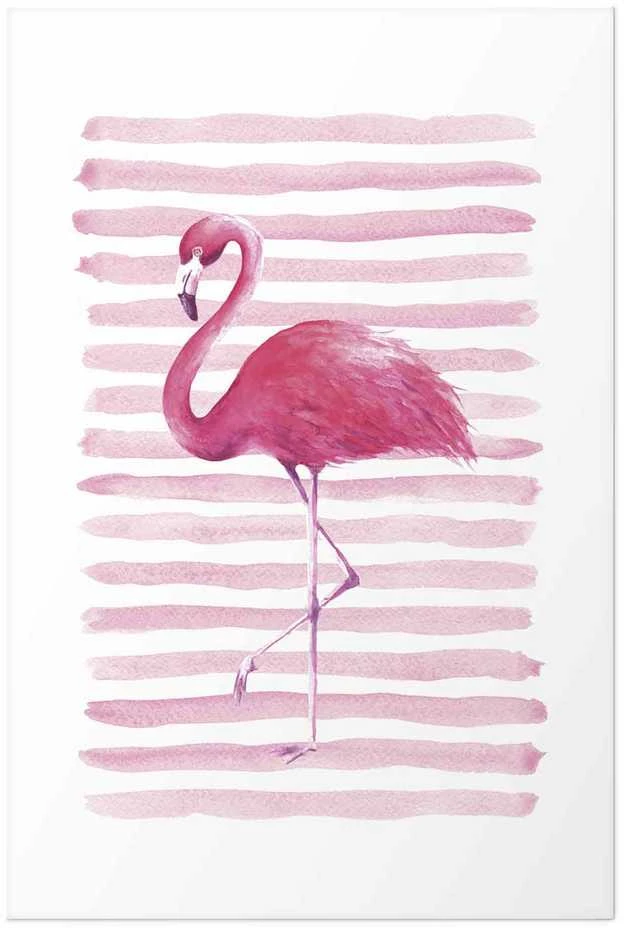 Artgeist Plakatas - Flamingo and Stripes