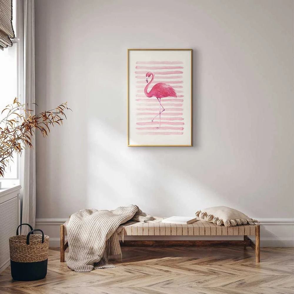 Artgeist Plakatas - Flamingo and Stripes