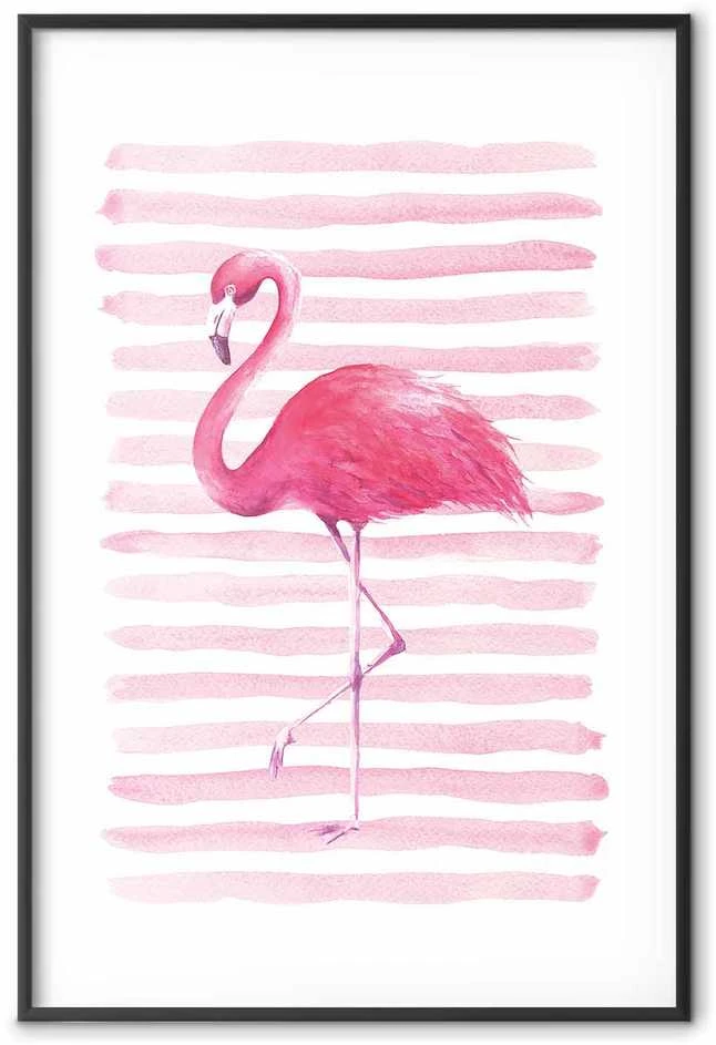 Artgeist Plakatas - Flamingo and Stripes