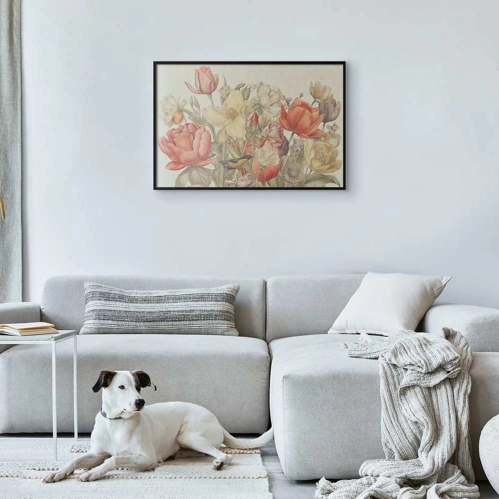 Artgeist Plakatas - Flower Bouquet on a Kreminis Background