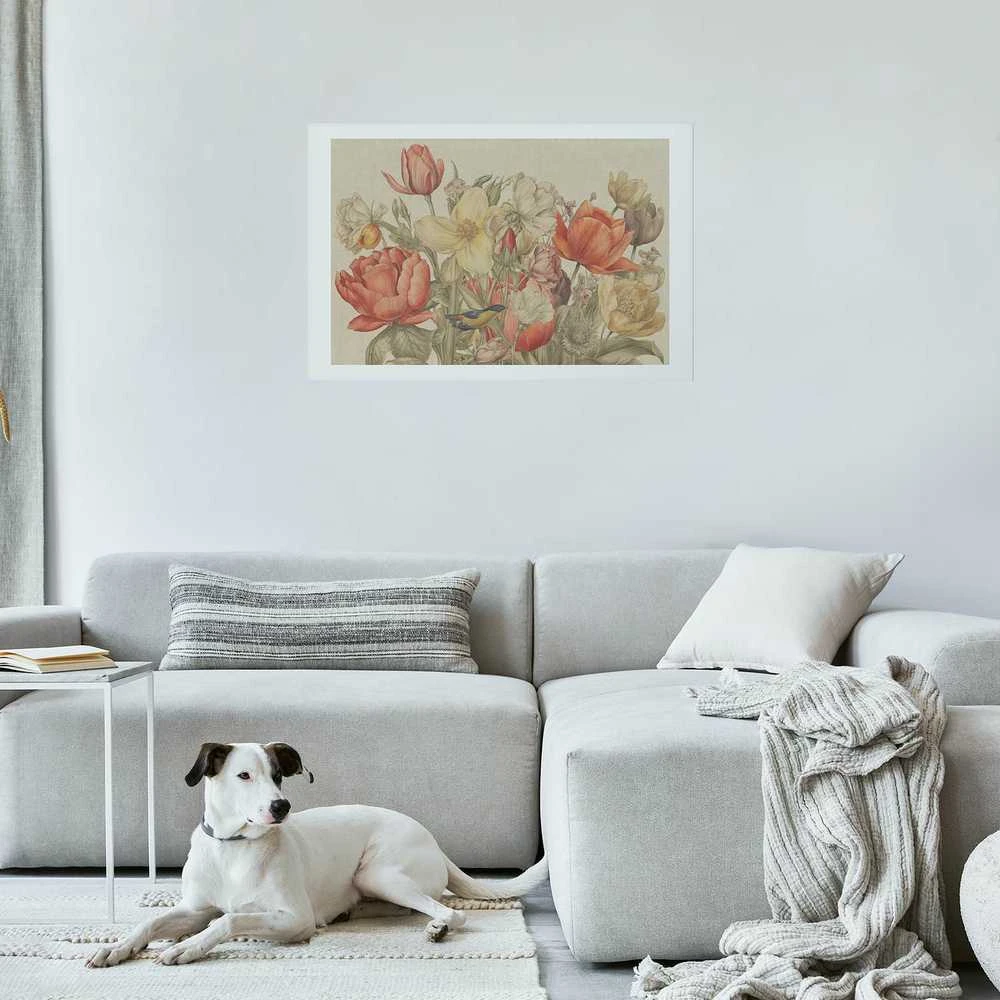 Artgeist Plakatas - Flower Bouquet on a Kreminis Background