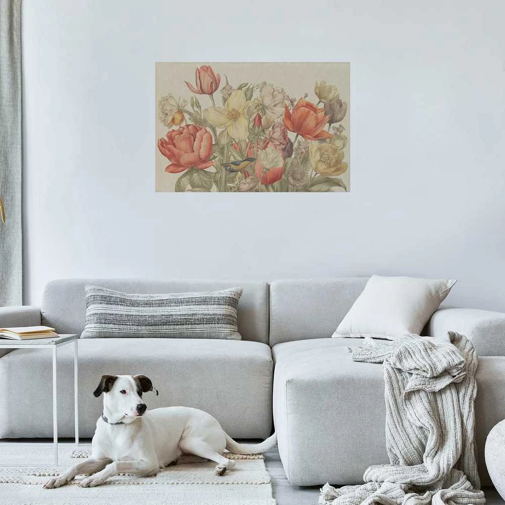 Artgeist Plakatas - Flower Bouquet on a Kreminis Background