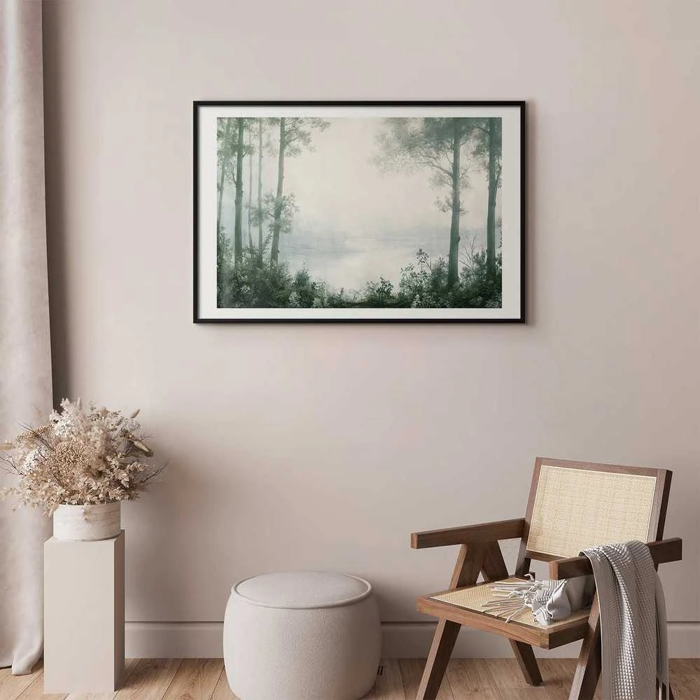 Artgeist Plakatas - Forest and Pond in Patinated Žalias