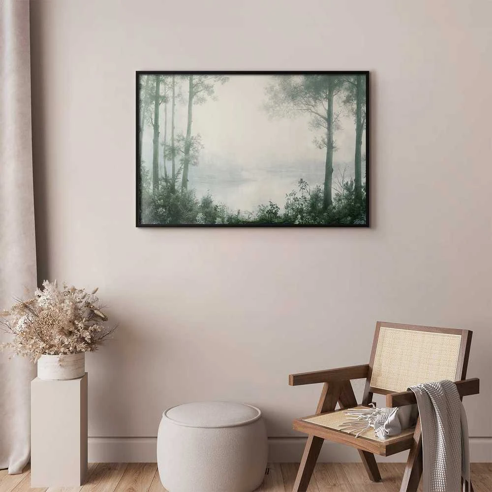 Artgeist Plakatas - Forest and Pond in Patinated Žalias