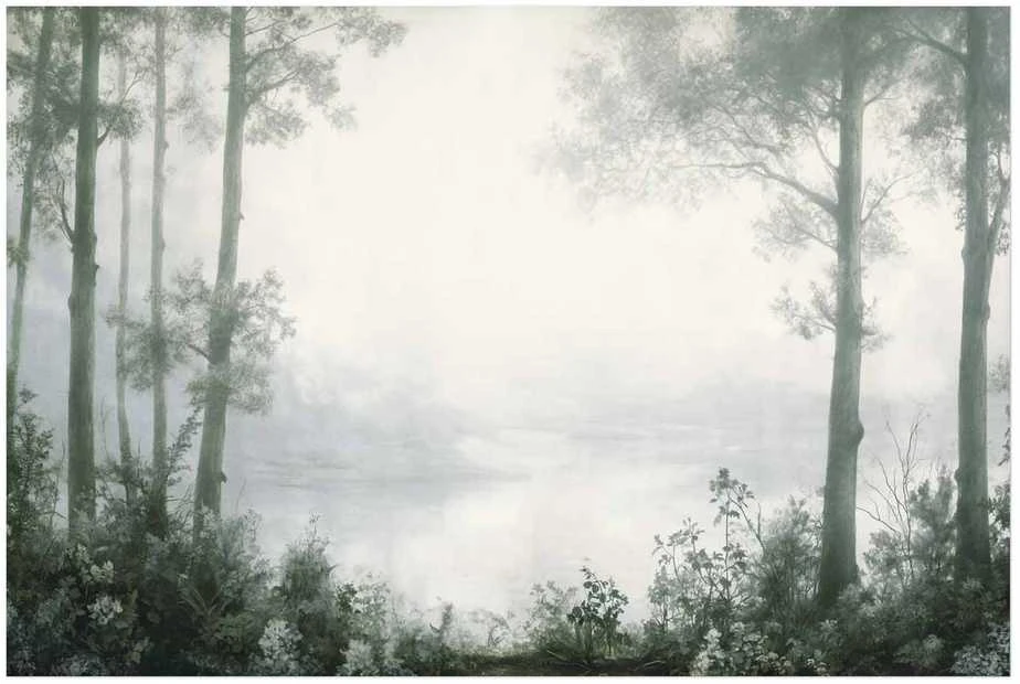 Artgeist Plakatas - Forest and Pond in Patinated Žalias