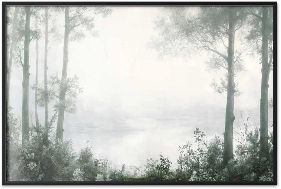 Artgeist Plakatas - Forest and Pond in Patinated Žalias