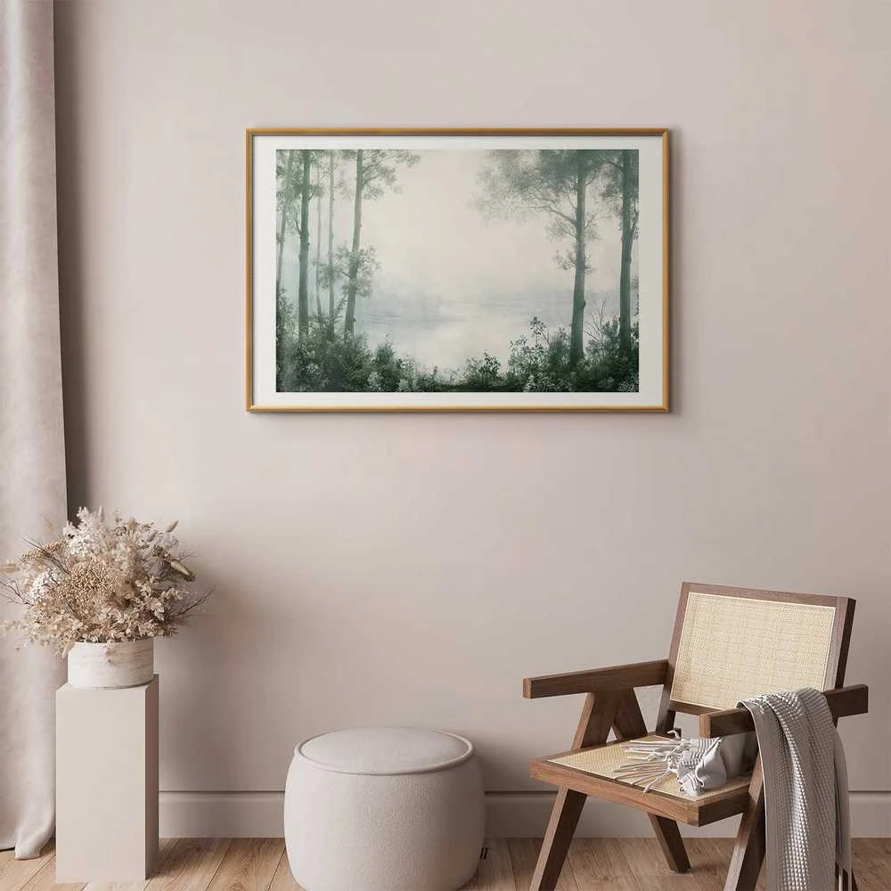 Artgeist Plakatas - Forest and Pond in Patinated Žalias