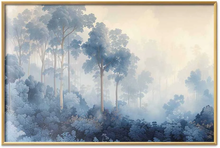 Artgeist Plakatas - Forest in Misty Mėlyna Shades