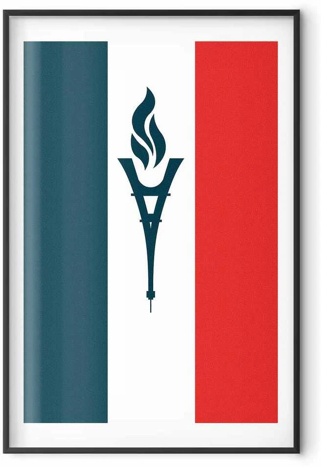 Artgeist Plakatas - French Flag with a Torch