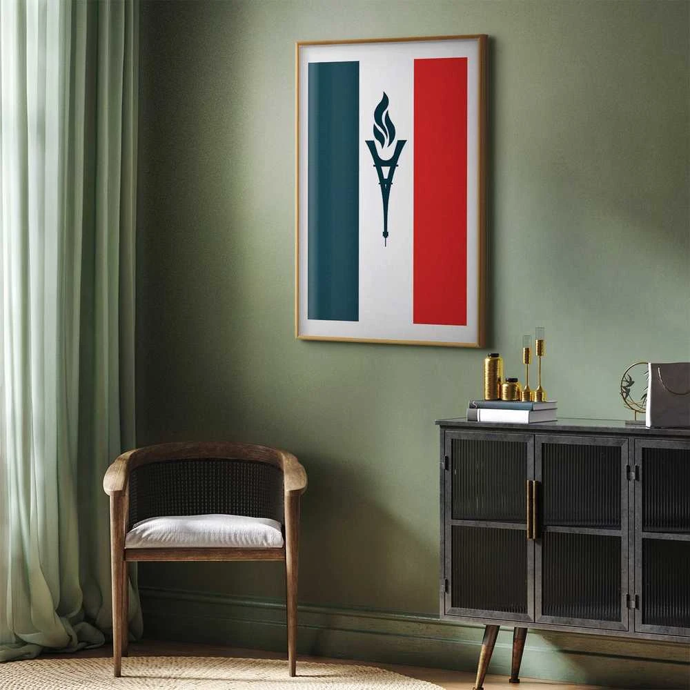 Artgeist Plakatas - French Flag with a Torch