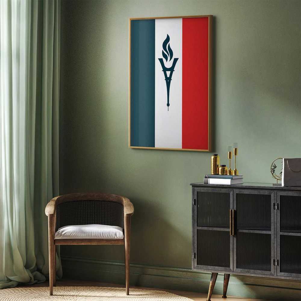 Artgeist Plakatas - French Flag with a Torch
