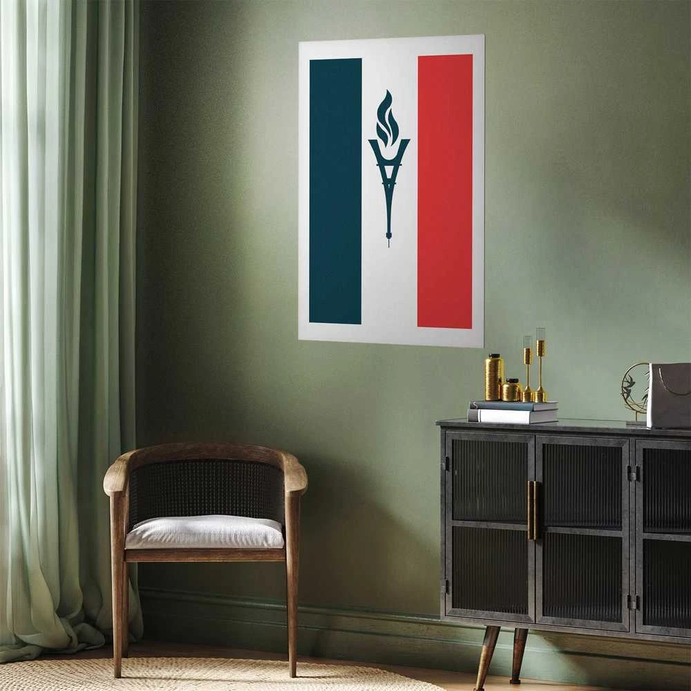 Artgeist Plakatas - French Flag with a Torch