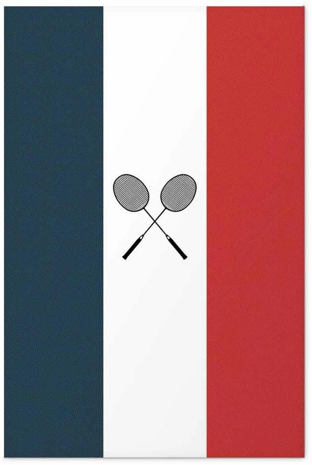 Artgeist Plakatas - French Flags and Juodas Badminton Rackets