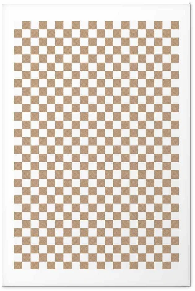 Artgeist Plakatas - Geometry and Browns - a chessboard pattern in neutral shades