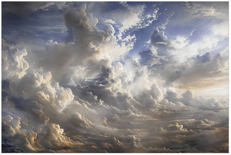 Artgeist Plakatas - Golden Reflections on Clouds Announcing Dusk