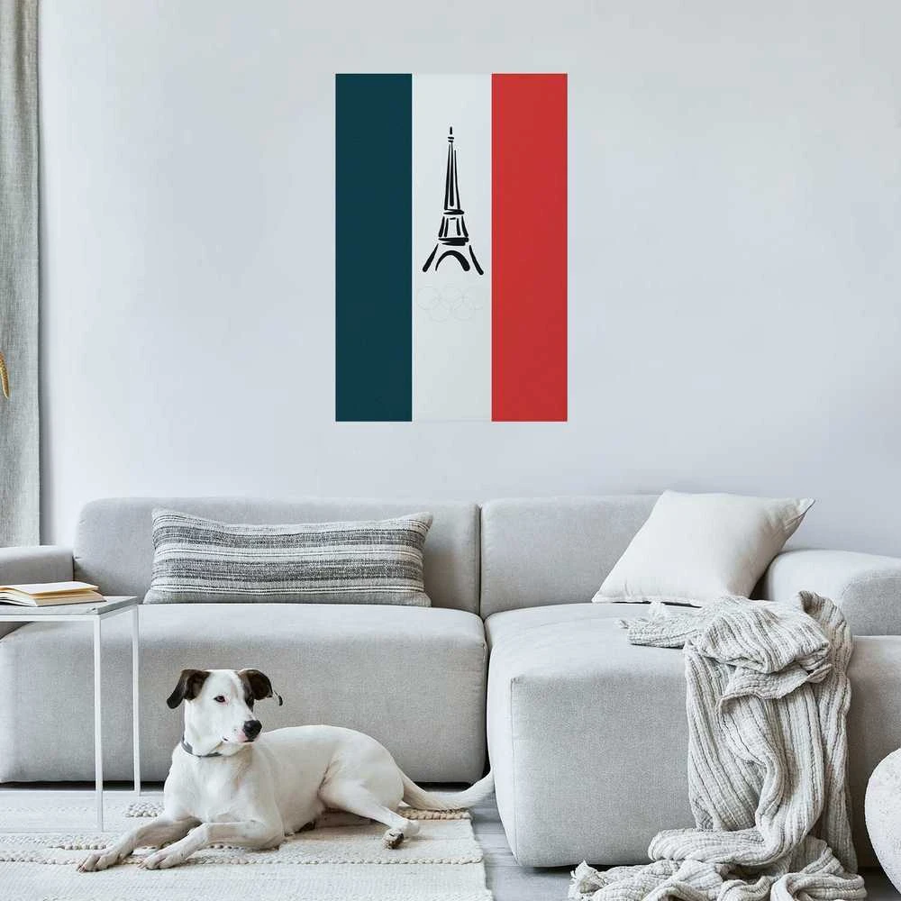Artgeist Plakatas - Graphic Eiffel Tower Against the French Flag