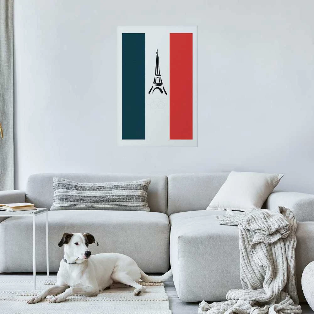 Artgeist Plakatas - Graphic Eiffel Tower Against the French Flag