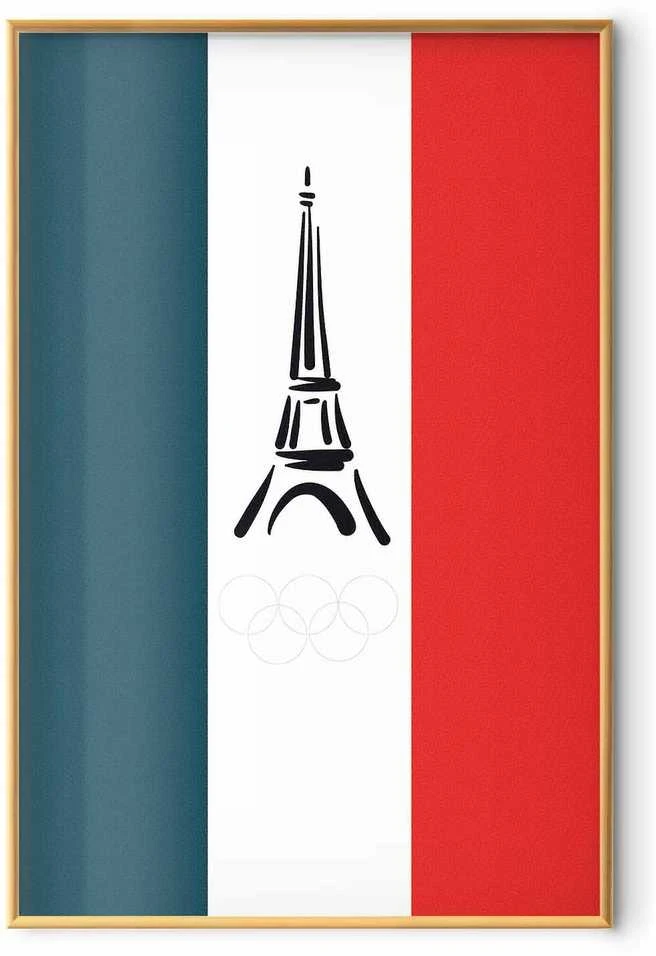 Artgeist Plakatas - Graphic Eiffel Tower Against the French Flag