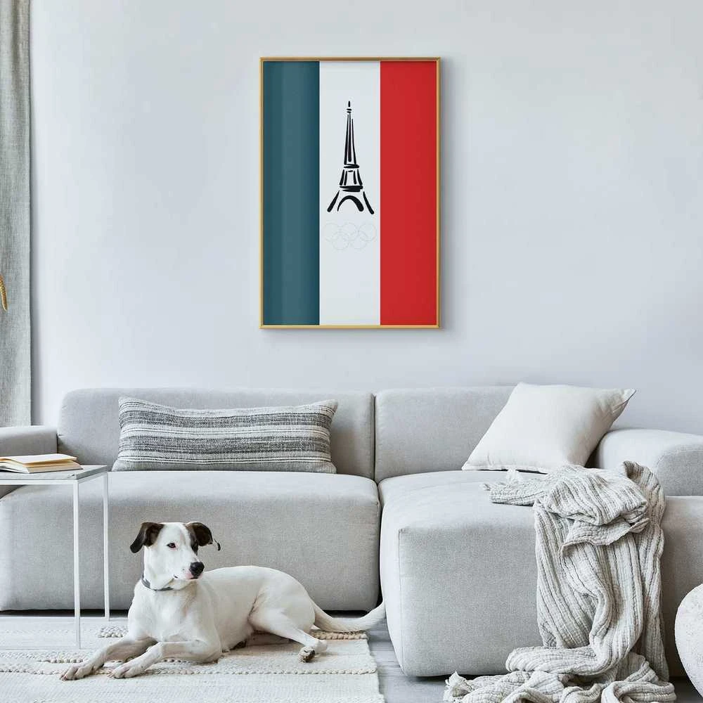 Artgeist Plakatas - Graphic Eiffel Tower Against the French Flag