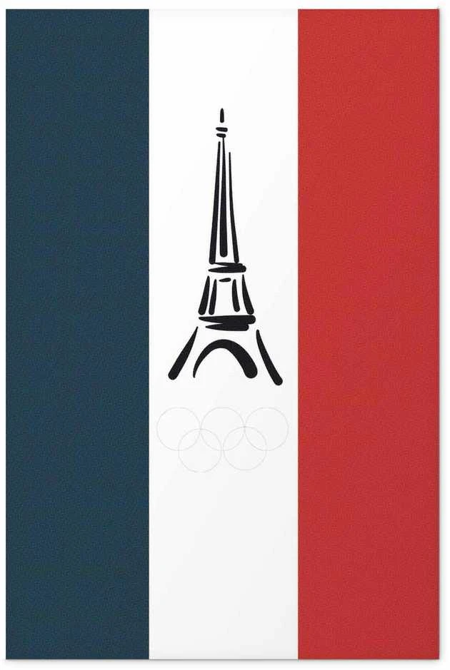 Artgeist Plakatas - Graphic Eiffel Tower Against the French Flag