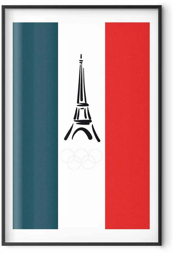 Artgeist Plakatas - Graphic Eiffel Tower Against the French Flag