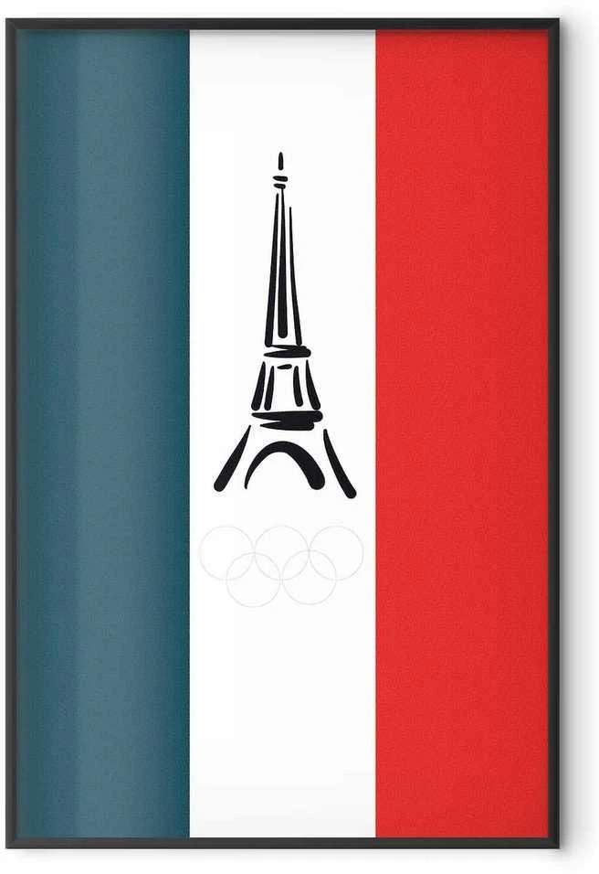 Artgeist Plakatas - Graphic Eiffel Tower Against the French Flag