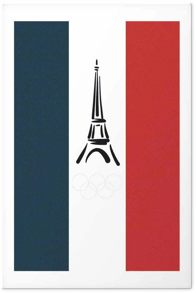 Artgeist Plakatas - Graphic Eiffel Tower Against the French Flag