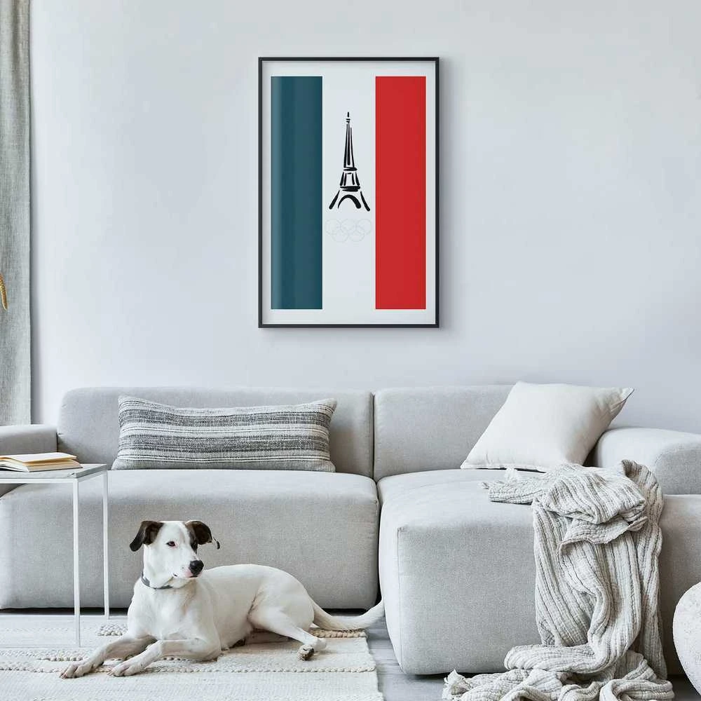 Artgeist Plakatas - Graphic Eiffel Tower Against the French Flag