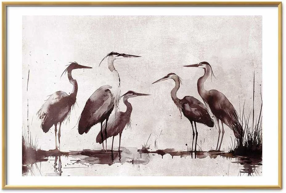 Artgeist Plakatas - Herons Painted in Ink
