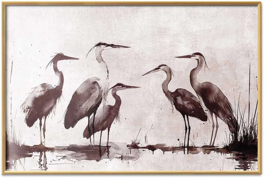 Artgeist Plakatas - Herons Painted in Ink